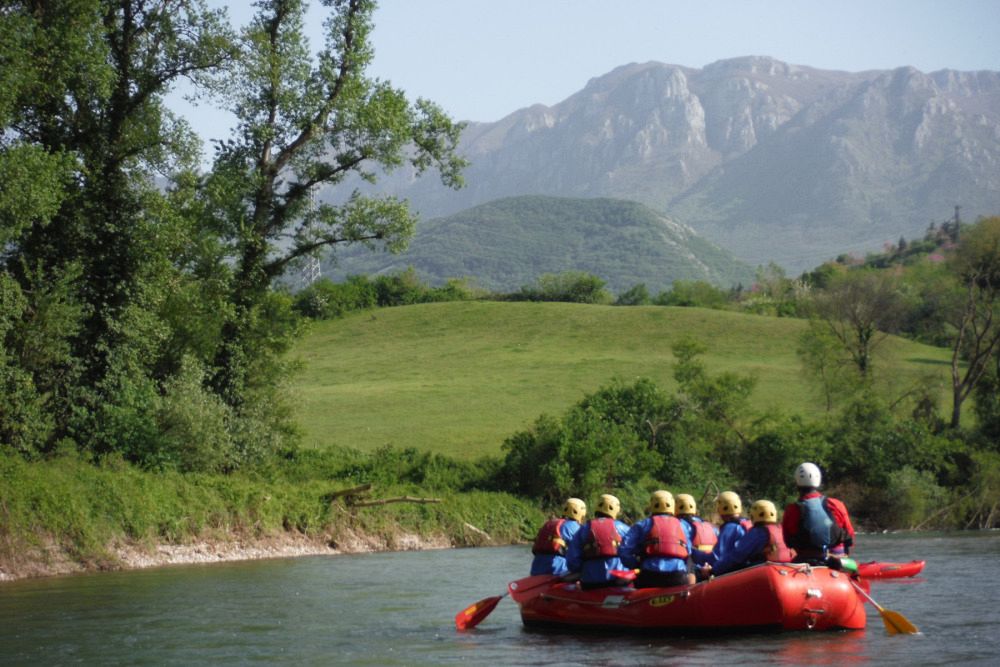 People Rafting in Campania river